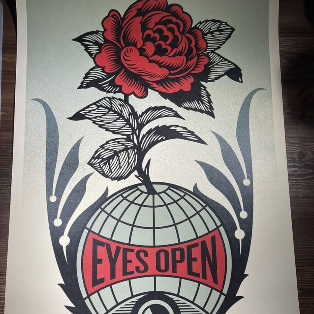 Shepard Fairey Obey Giant “Eyes Open” Art Print Poster Signed Offset 24 X 36